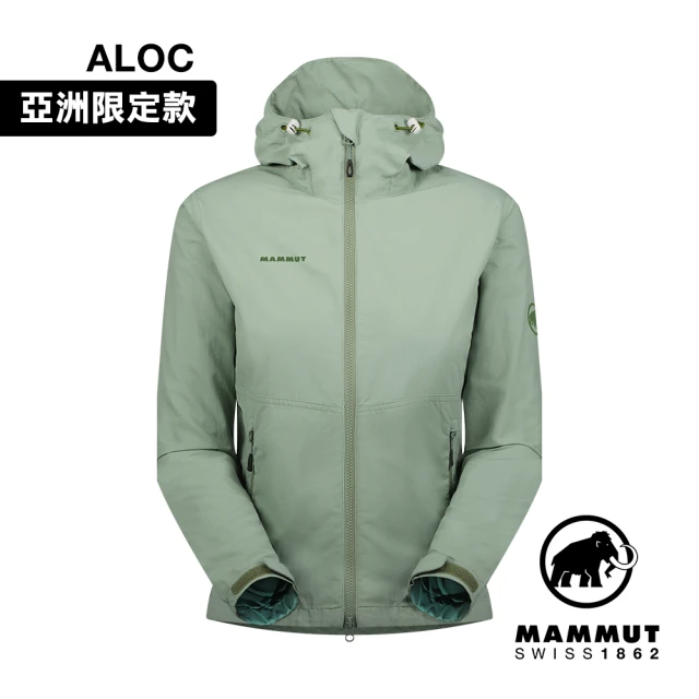 【Mammut 長毛象】Hiking WB Hooded Jacket AF W 健行防風連帽外套 女款 玉石綠 #1012-00401