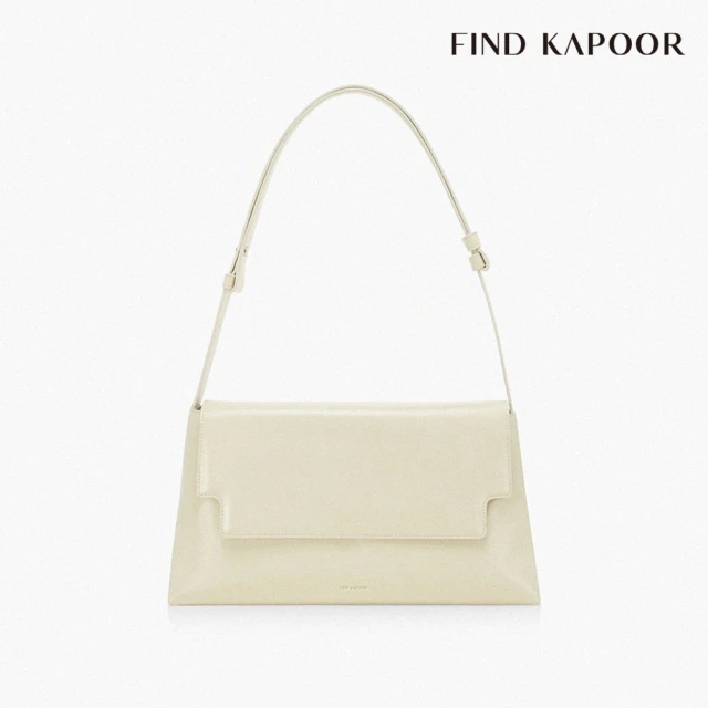 【FIND KAPOOR】MARTY LIZZI 34 CRINKLED 翻蓋肩背梯型包- 象牙白