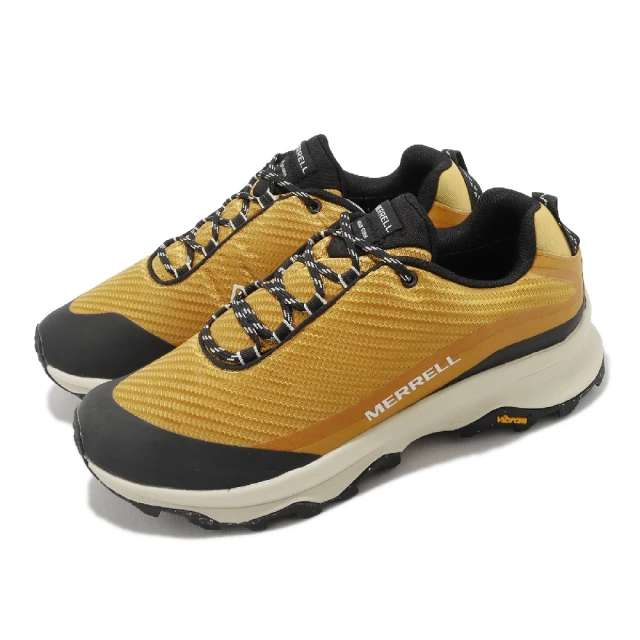 【MERRELL】登山鞋 Moab Speed Storm GTX 男鞋 金黃 黑 防水 郊山 越野 黃金大底(ML067705)