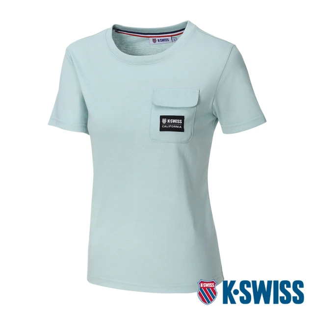 【K-SWISS】棉質吸排T恤 Label Pocket Tee-女-薄荷綠(198074-333)