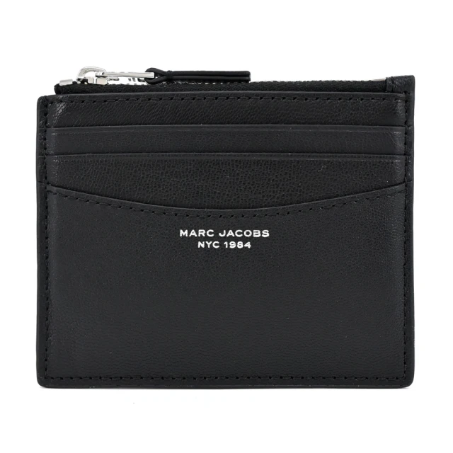 【MARC JACOBS 馬克賈伯】THE SLIM 84 羊皮拉鍊卡片零錢包(黑)