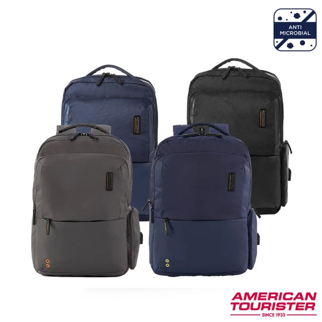 【AMERICAN TOURISTER 美國旅行者】Zork 2.0 減壓抗菌商務筆電後背包14吋(海軍藍)