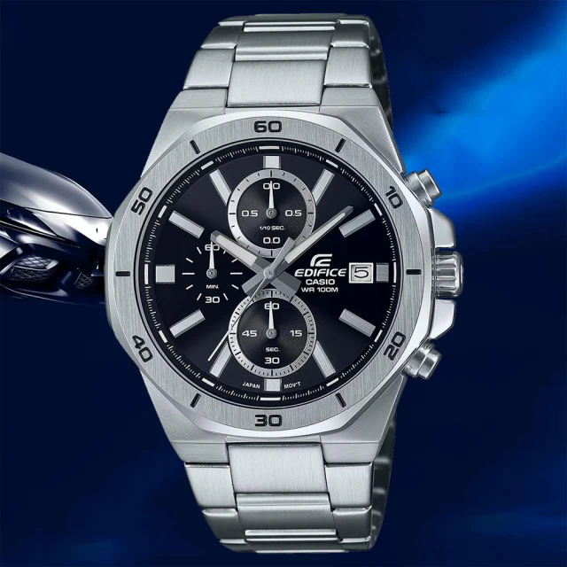 CASIO 卡西歐【CASIO 卡西歐】EDIFICE 八角運動計時手錶(EFV-640D-1AV)