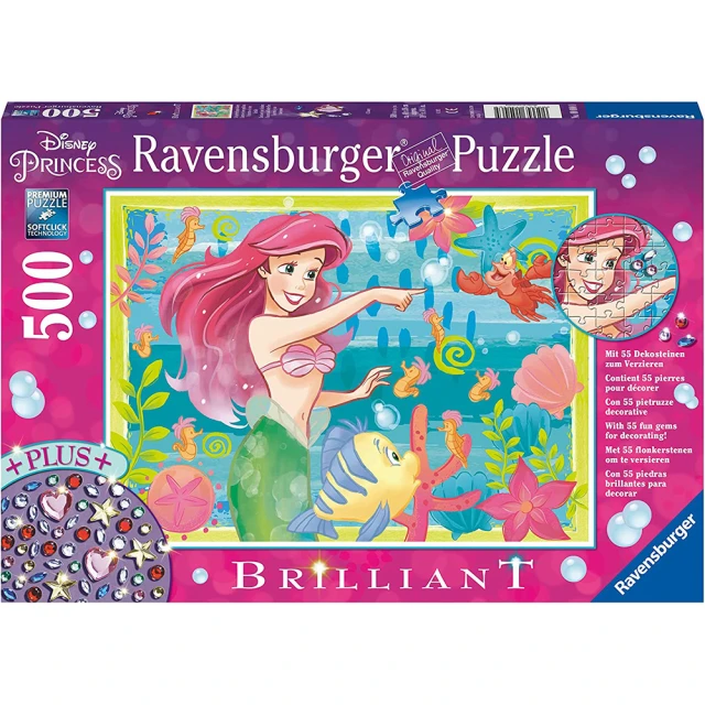 Ravensburger 維寶拼圖 閃鑽版迪士尼小美人魚 500片