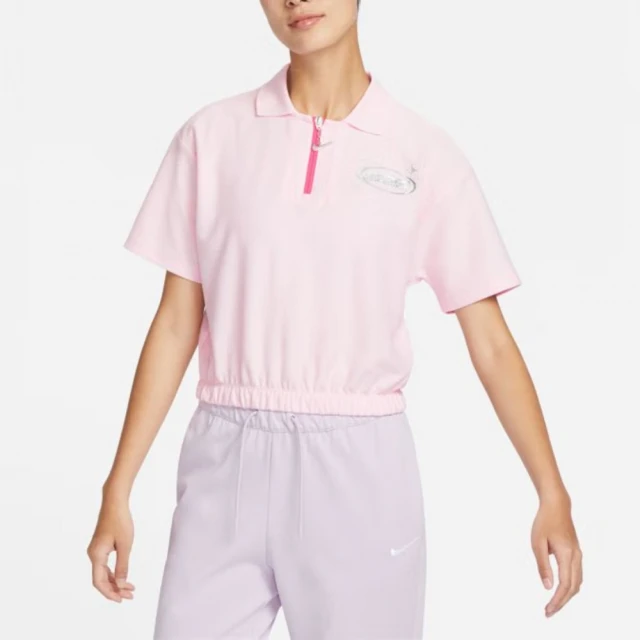 【NIKE 耐吉】上衣 女款 短袖上衣 運動 POLO衫 AS W NSW AIR PIQUE POLO GCEL 粉 FN3707-612