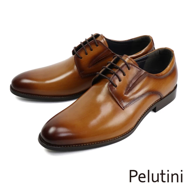 Pelutini【Pelutini】素面漸層質感紳士德比鞋 棕色(PE28849-BR)