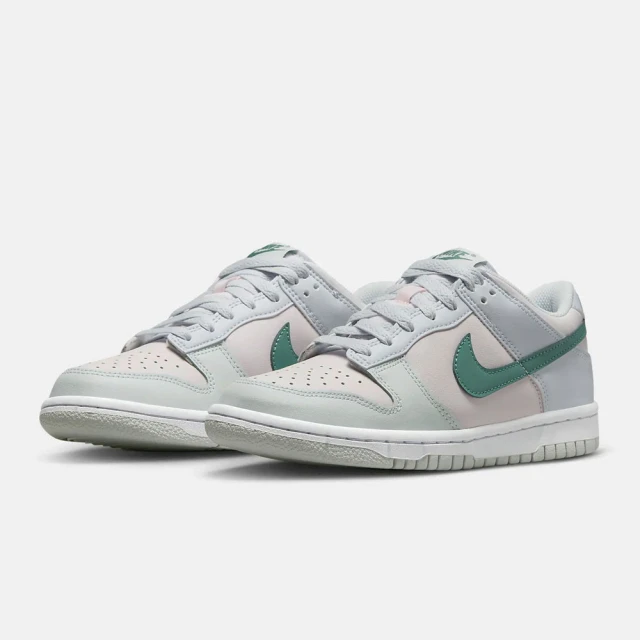 【NIKE 耐吉】休閒鞋 Dunk Low GS 大童鞋 女鞋 粉綠色 馬卡龍 淺色 繽紛 經典款 穿搭(FD1232-002)