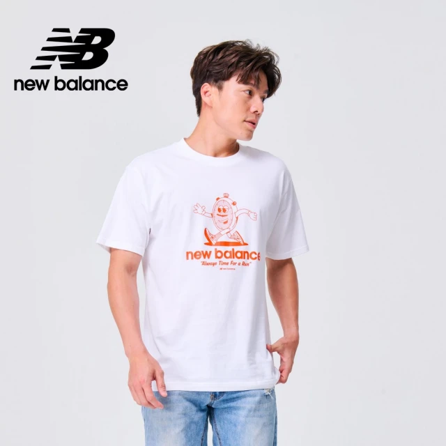 【NEW BALANCE】NB 趣味插圖短袖上衣_男性_白色_AMT31563WM(亞版 版型正常)