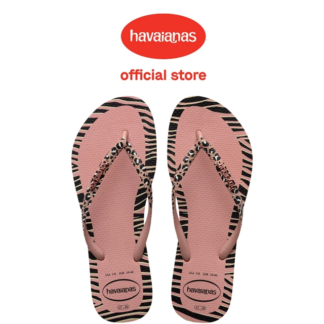 havaianas 哈瓦仕 拖鞋 女鞋 夾腳拖 動物紋 Slim Animals Fashion 番紅花 4147966-3544W(哈瓦士)