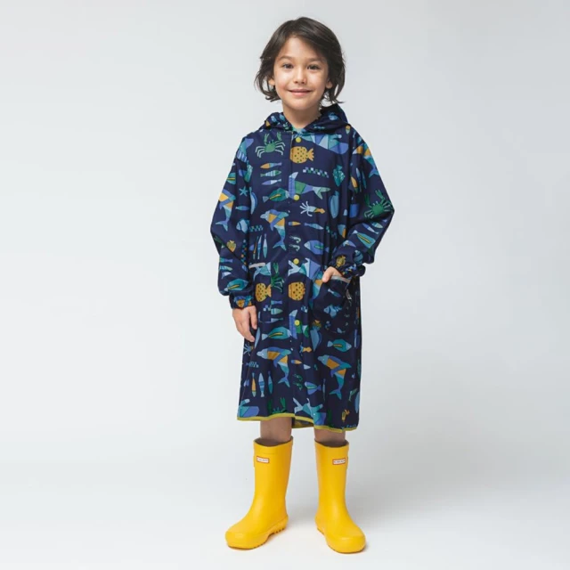 w.p.c 空氣感兒童雨衣/超輕量防水風衣 附收納袋(湛藍世界M)