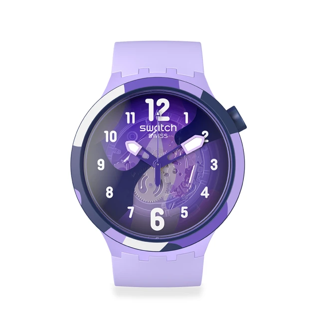 SWATCHSWATCH BIG BOLD系列手錶 LOOK RIGHT THRU VIOLET 男錶 女錶 手錶 瑞士錶 錶(47mm)