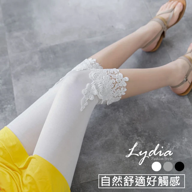 Lydia 現貨 莫代爾涼感七分內搭褲 夏季薄款蕾絲花邊(黑/灰/白 M、L、XL)