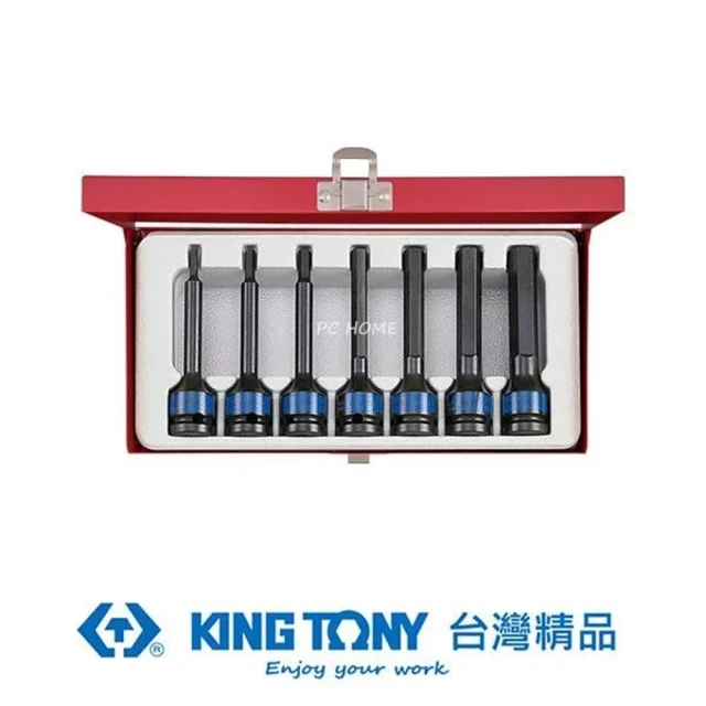 KING TONY 金統立KING TONY 金統立 專業級工具7件式1/2 四分 DR.六角氣動起子頭套筒組(KT4457MP)