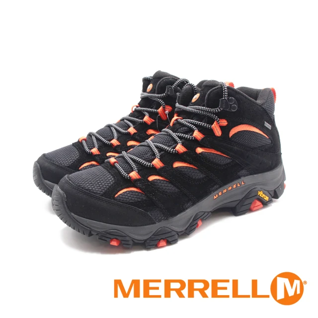 MERRELL 男 MOAB 3 MID GORE-TEX防水登山中筒鞋 男鞋(黑橘)