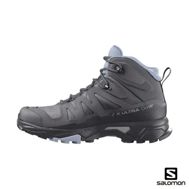 salomon官方直營】女X ULTRA 4 Goretex 中筒登山鞋(磁灰/黑/灰藍