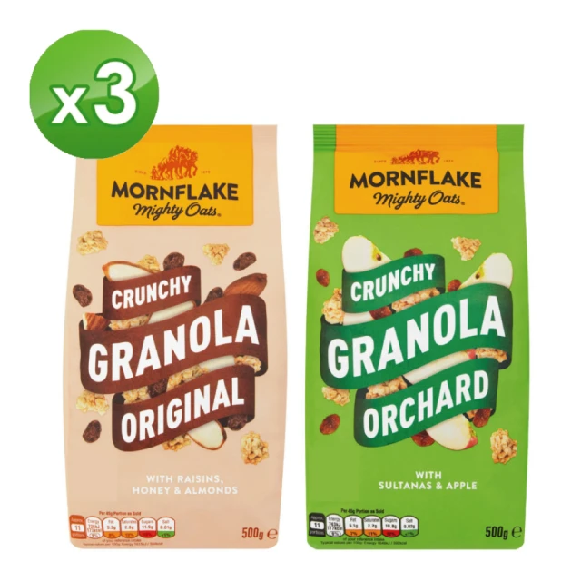 Mornflake 英國纖脆麥片口味任選x3包(堅果樂園/水果樂園)