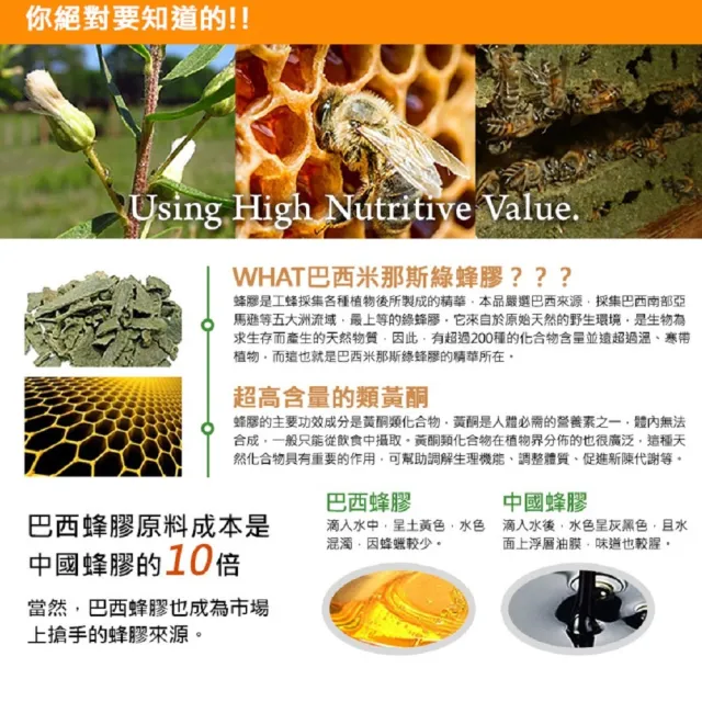 【草本之家】巴西米那斯綠蜂膠30mlX6瓶