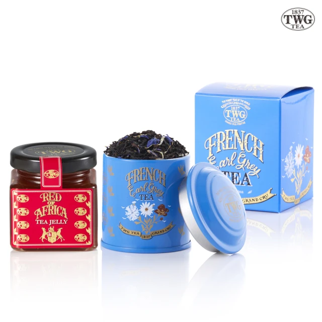 TWG Tea 迷你茶罐果醬雙入禮物組(法式伯爵茶 20g/罐+非洲紅茶果醬)