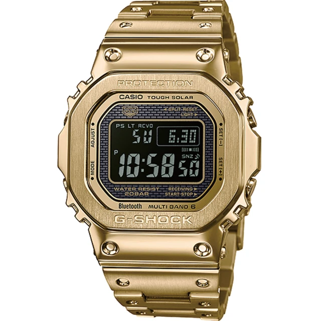 CASIO 卡西歐 G-SHOCK 經典系列太陽藍芽電波手錶(GMW-B5000GD-9_43.2mm 金色)