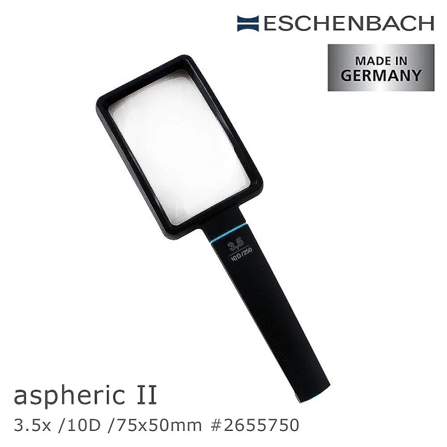 【德國 Eschenbach】aspheric II 3.5x/10D/70x50mm 德國製手持型非球面放大鏡(2655750)