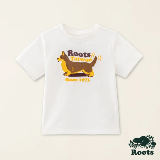 RootsRoots Roots小童-Taiwan Day系列 Q版動物短袖T恤(白色)