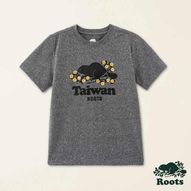 RootsRoots Roots大童-Taiwan Day系列 梅花海狸LOGO短袖T恤(灰色)
