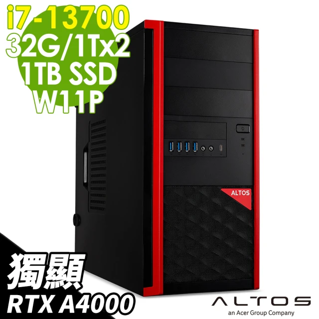 Acer 宏碁 13代i7 RTX水冷工作站(Altos P150F8/i7-13700/RTX A4000_16G/32G/1TSSD+1TBX2 HDD/700W/W11P)