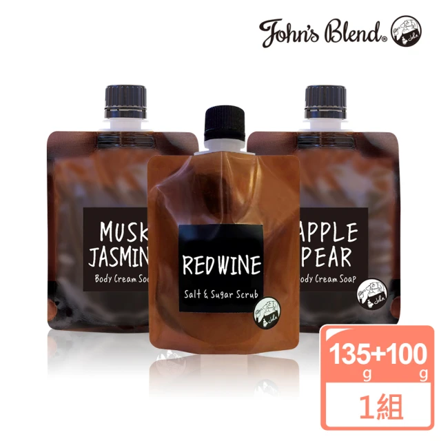 日本John’s Blend 香氛沐浴鹽135g+沐浴乳100g(公司貨)