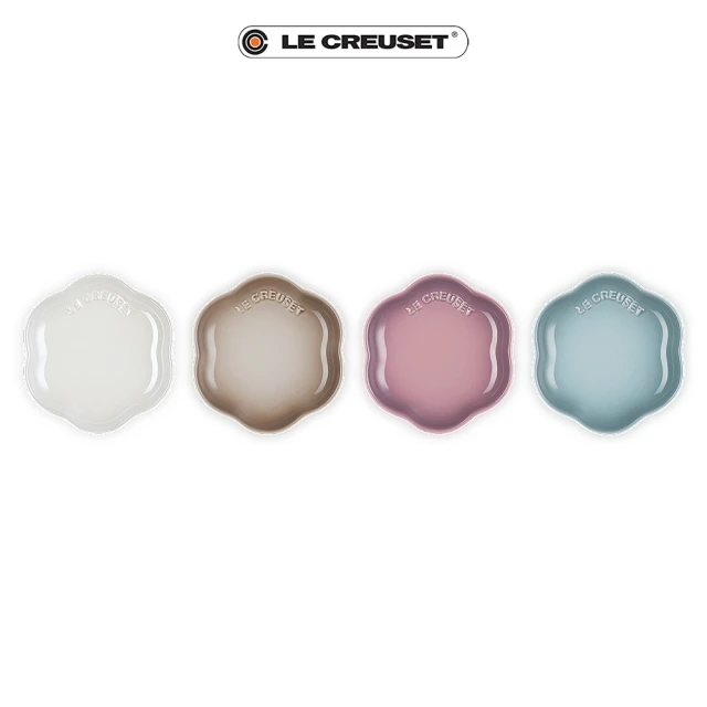 Le CreusetLe Creuset 瓷器繁花系列花型盤11cm-4入(珠光白/肉豆蔻/錦葵紫/海洋之花)