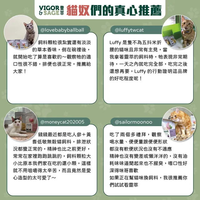 【Vigor & Sage 靈萃】燕麥草低敏無穀貓飼料-去骨鮮火雞+海苔-成貓-2kg(無穀 低敏 燕麥草 雞肉)