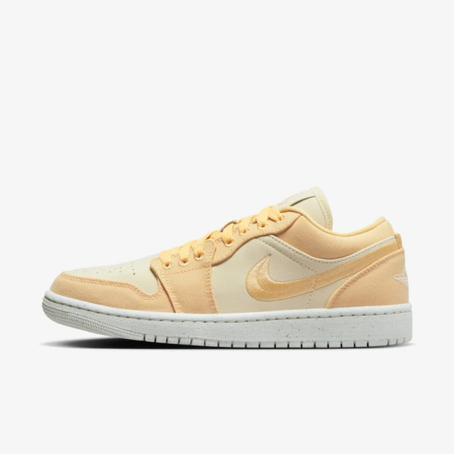 NIKE 耐吉 Wmns Air Jordan 1 Low SE 男女 休閒鞋 喬丹 帆布 刺繡 黃(DV0426-200)