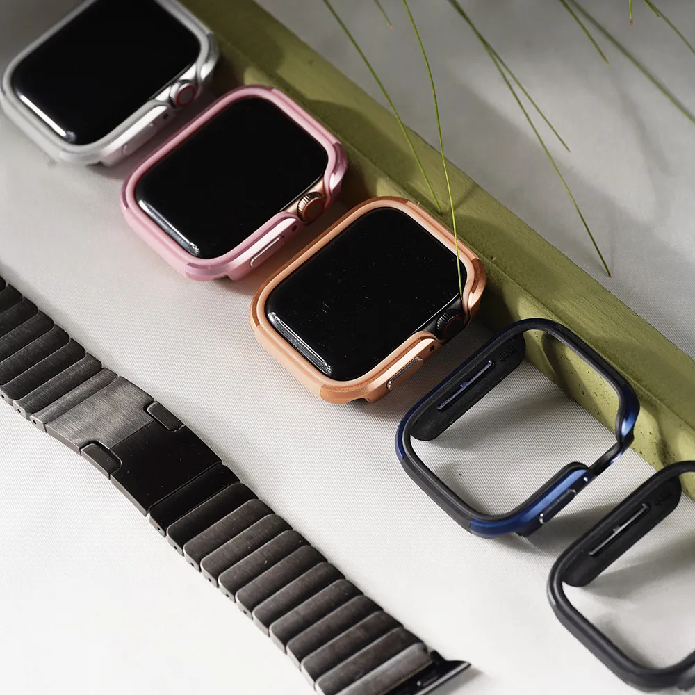 【ALL TIME 完全計時】Apple Watch S7/6/SE/5/4 45mm  鎧甲風格防撞手錶保護殼