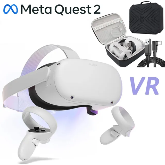 Meta Quest】Oculus Quest2 VR 頭戴式裝置+5米傳輸線+收納硬殼包(128G