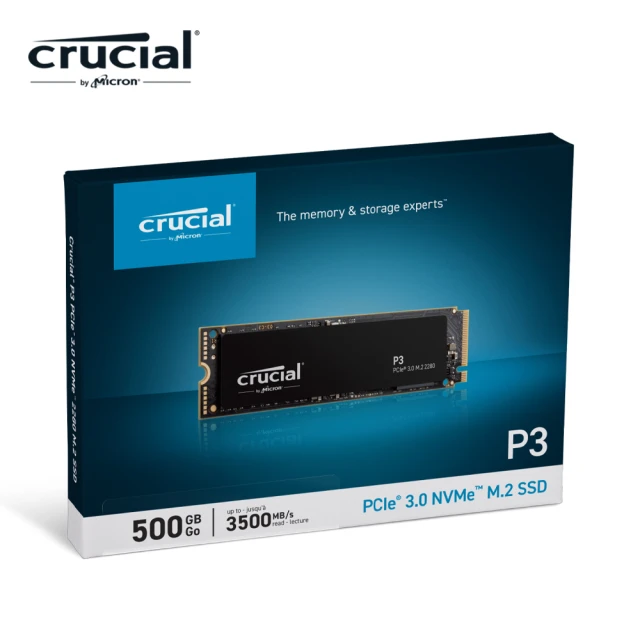 Crucial 美光 P3 500GB PCIe M.2 SSD