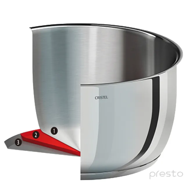 【法國Cristel｜MASTER】專業簡約 雙握把湯鍋-附鍋蓋 20cm(CWMF20)