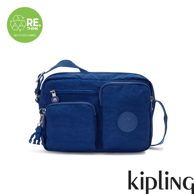 KIPLING 夏日靛青藍多前袋側肩包-ALBENA M