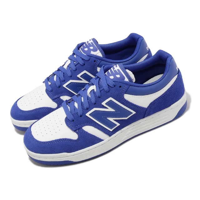 NEW BALANCE 休閒鞋 BB 480 Low 男鞋 女鞋 情侶鞋 藍 白 復古 皮革 麂皮 NB 紐巴倫(BB480LWH-D)