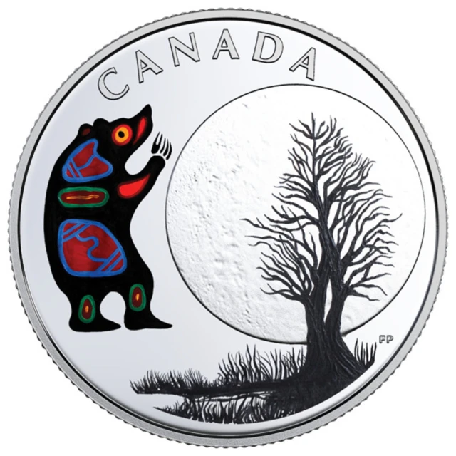 臺灣金拓 白銀銀幣 2018 加拿大月亮婆婆13種教學系列 — 月熊精鑄銀幣