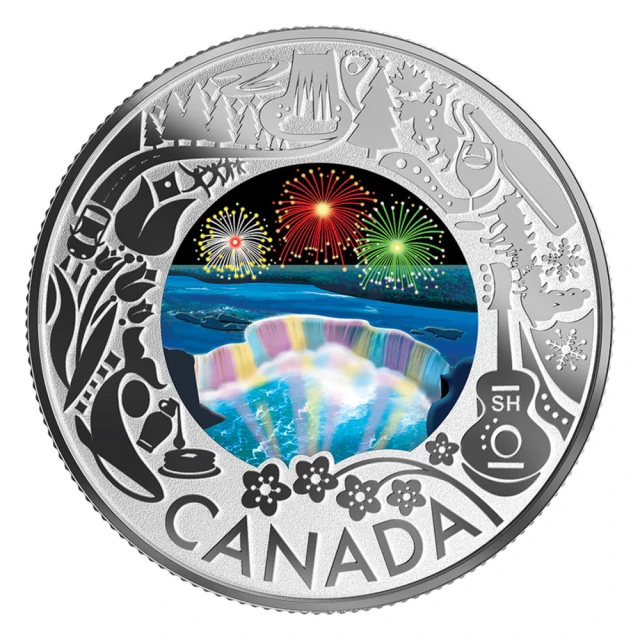 臺灣金拓 白銀銀幣 2019 慶祝加拿大的歡樂慶典系列 - 尼亞加拉大瀑布冬季燈光節精鑄銀幣