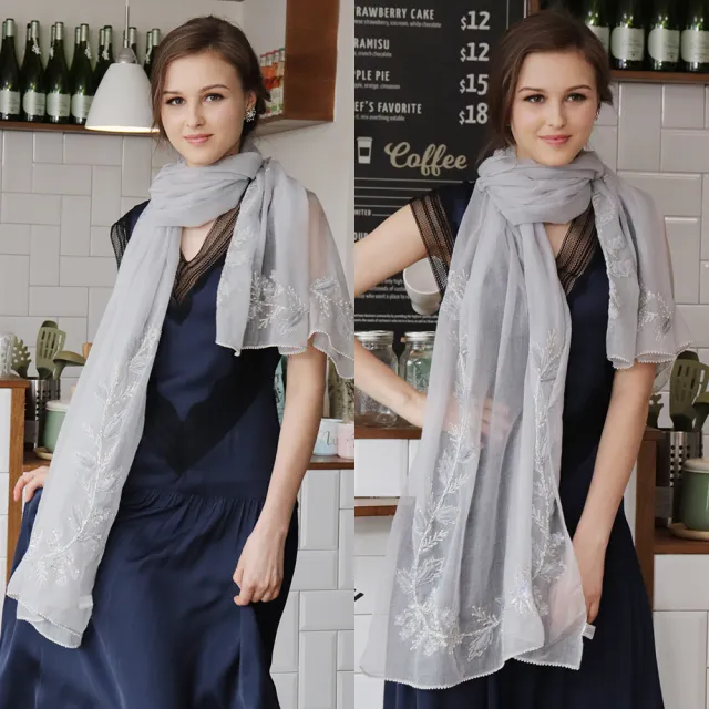 【BRONTE】英國百年手工皇室繡披肩-A