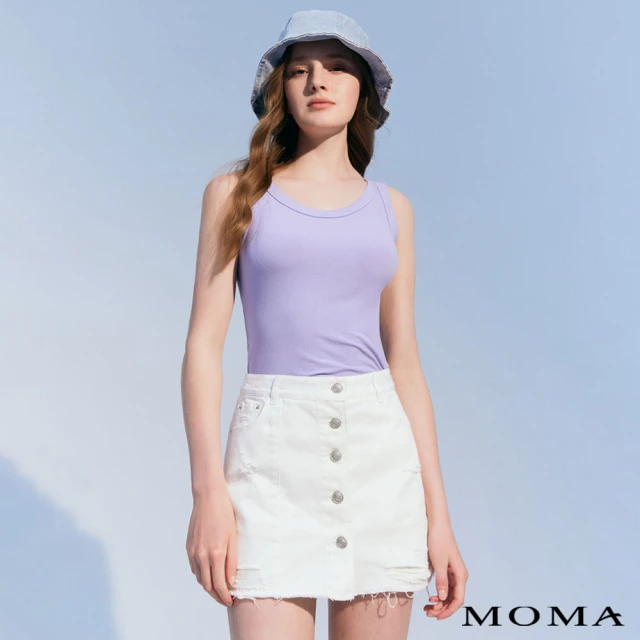 MOMA 辣妹的小性感排釦牛仔褲裙(兩色)