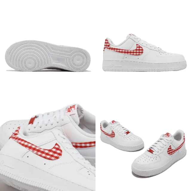 NIKE 耐吉】Wmns Air Force 1 07 ESS Trend 女鞋格紋白紅AF1(DZ2784