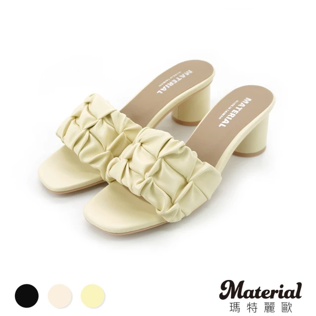 MATERIAL 瑪特麗歐MATERIAL 瑪特麗歐 女鞋 跟鞋 MIT蛋糕摺一字方頭跟鞋 T3511(跟鞋)