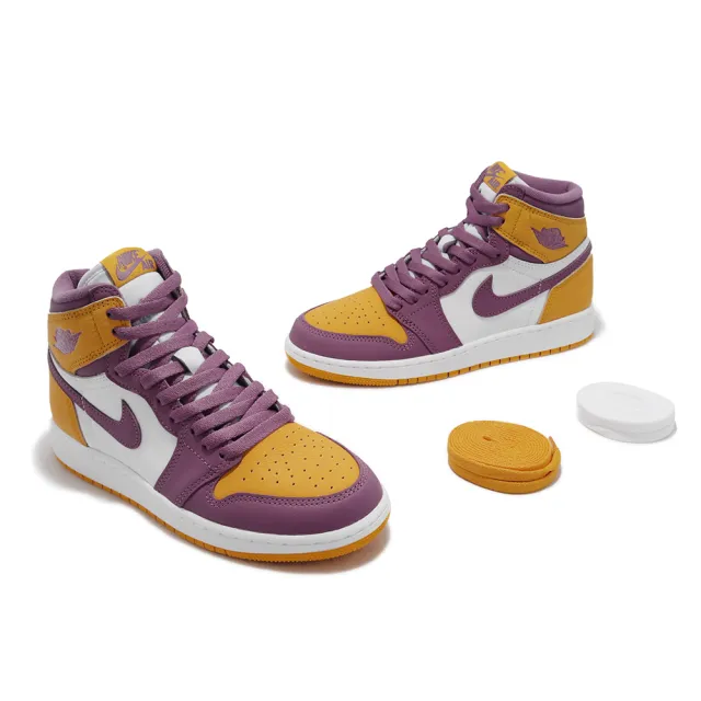 NIKE 耐吉】童鞋Air Jordan 1 Retro High OG 大童紫黃女鞋AJ1(575441