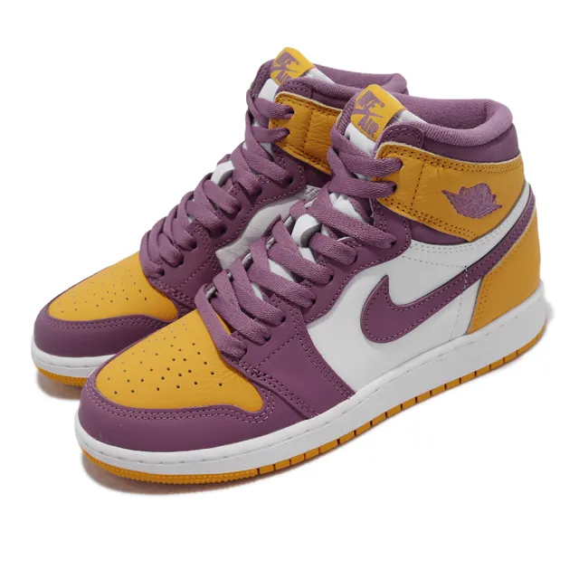 NIKE 耐吉】童鞋Air Jordan 1 Retro High OG 大童紫黃女鞋AJ1(575441