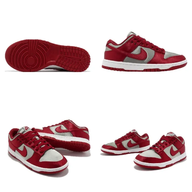 NIKE 耐吉】Wmns Dunk Low UNLV Satin 緞面絲綢灰紅女鞋休閒鞋(DX5931