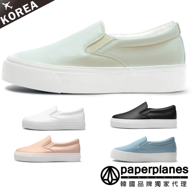 Paperplanes 韓國空運來台。針織透氣4CM厚底 懶