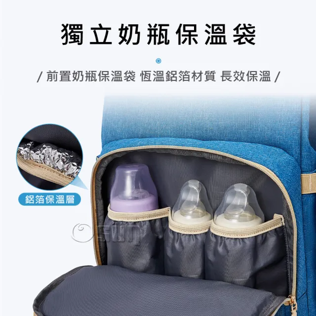 【Osun】多功能防潑水媽咪雙肩背包野餐背包嬰兒床背包-2入組(顏色任選/CE349)