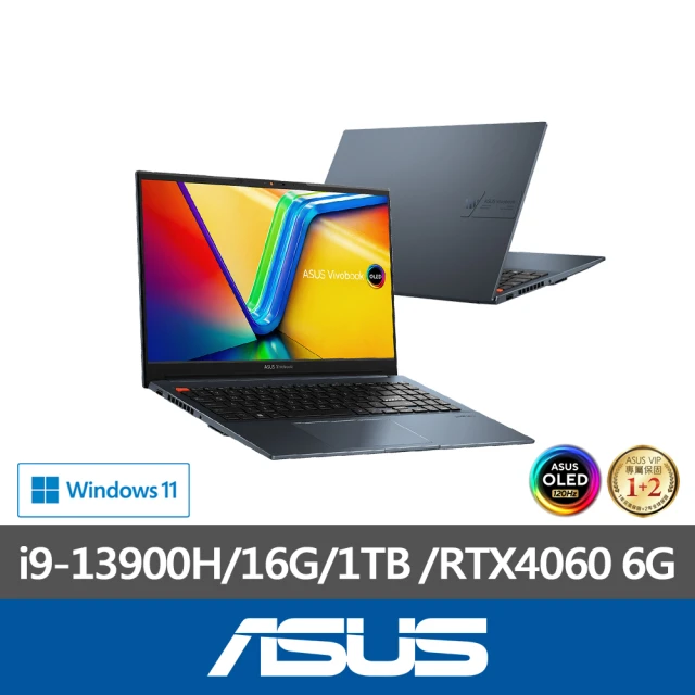 ASUS 升級32G組★ 15.6吋i9 RTX4060輕薄筆電(Vivobook Pro K6502VV/i9-13900H/16G/1TB SSD/OLED)