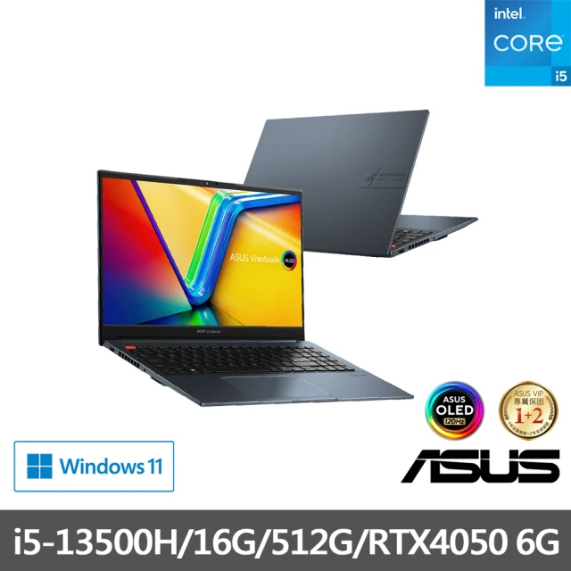 ASUS Type-C HUB+支架組★ 15.6吋i5 RTX4050筆電(Vivobook Pro K6502VU /i5-13500H/16G/512G/OLED)